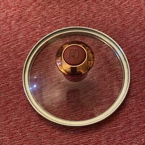 Glass Paula Dean Lid with Copper-Toned Handle